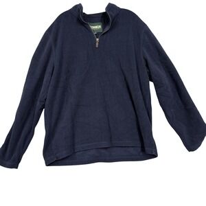 Outdoor Life Sweatshirt Mens XL Blue Fleece Quarter Zip Pullover Solid‎ Warm